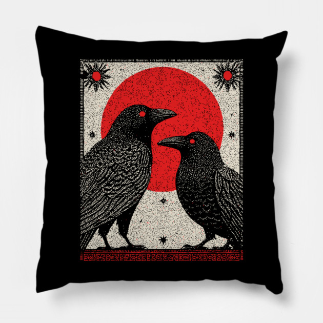 Gothic Ravens - The Witch's Familiars Pillow by TuncGK