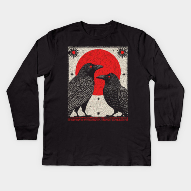 Gothic Ravens - The Witch's Familiars Kids Long Sleeve T-Shirt by TuncGK