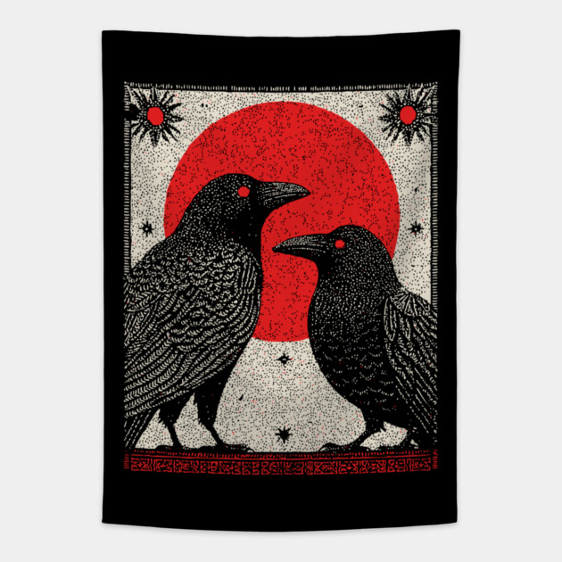 Gothic Ravens - The Witch's Familiars Tapestry by TuncGK