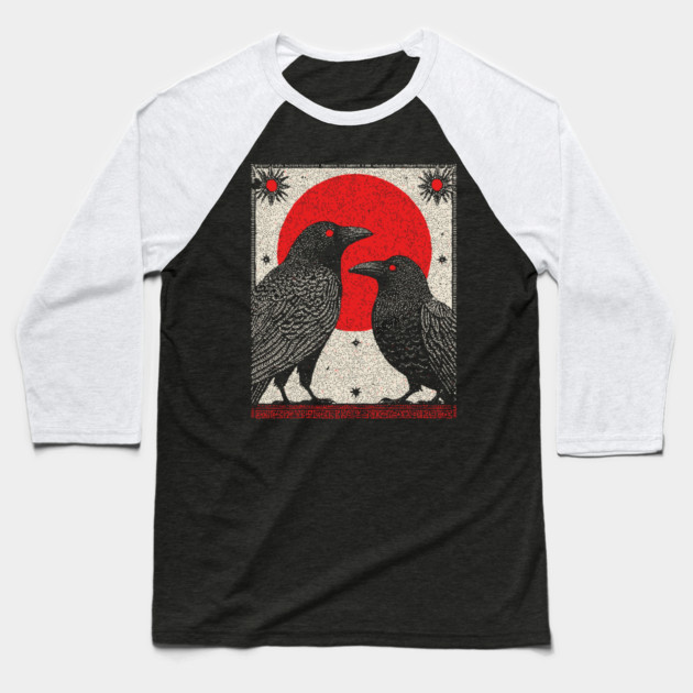 Gothic Ravens - The Witch's Familiars Baseball T-Shirt by TuncGK