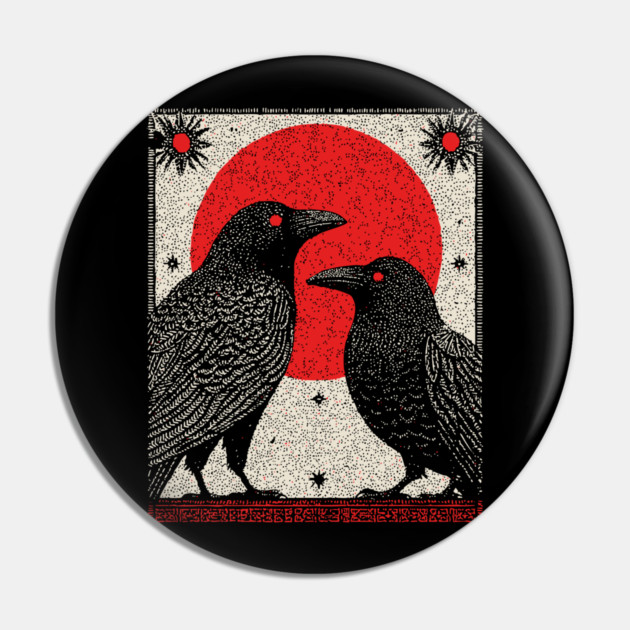 Gothic Ravens - The Witch's Familiars Pin by TuncGK