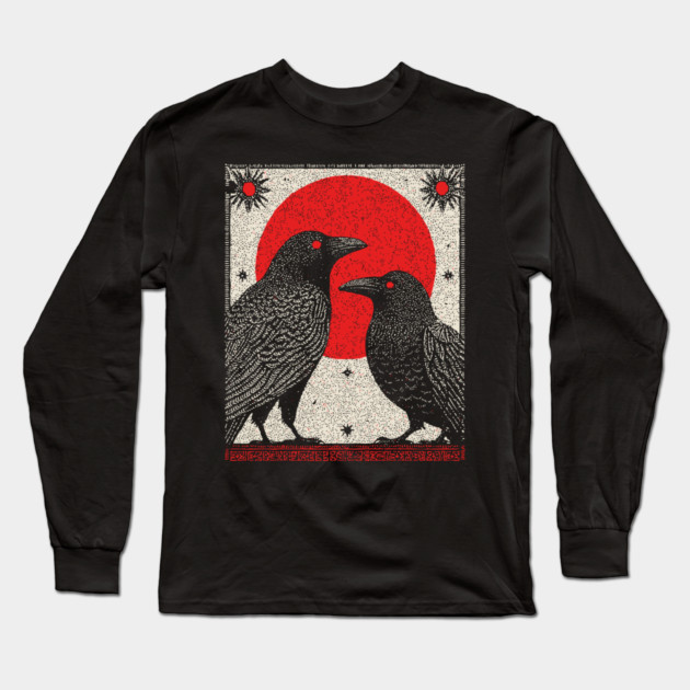 Gothic Ravens - The Witch's Familiars Long Sleeve T-Shirt by TuncGK