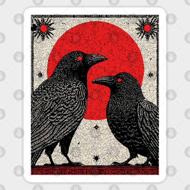 Gothic Ravens - The Witch's Familiars Sticker by TuncGK