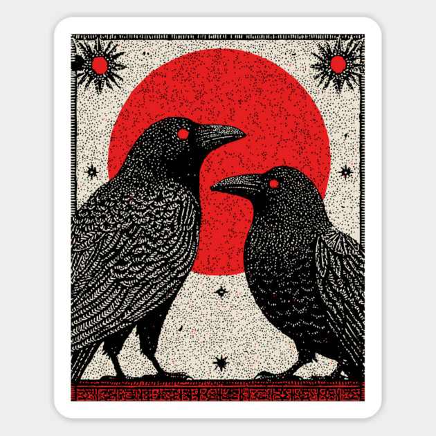 Gothic Ravens - The Witch's Familiars Magnet by TuncGK