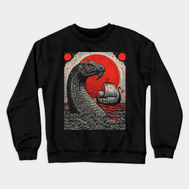 Norse Mythology - Jörmungandr the World Serpent Crewneck Sweatshirt by TuncGK