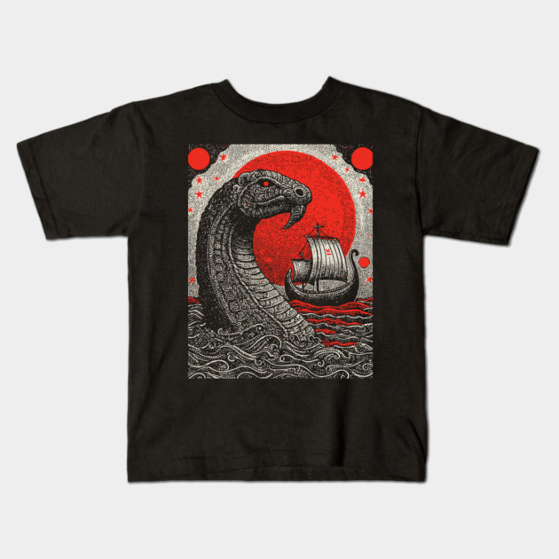 Norse Mythology - Jörmungandr the World Serpent Kids T-Shirt by TuncGK