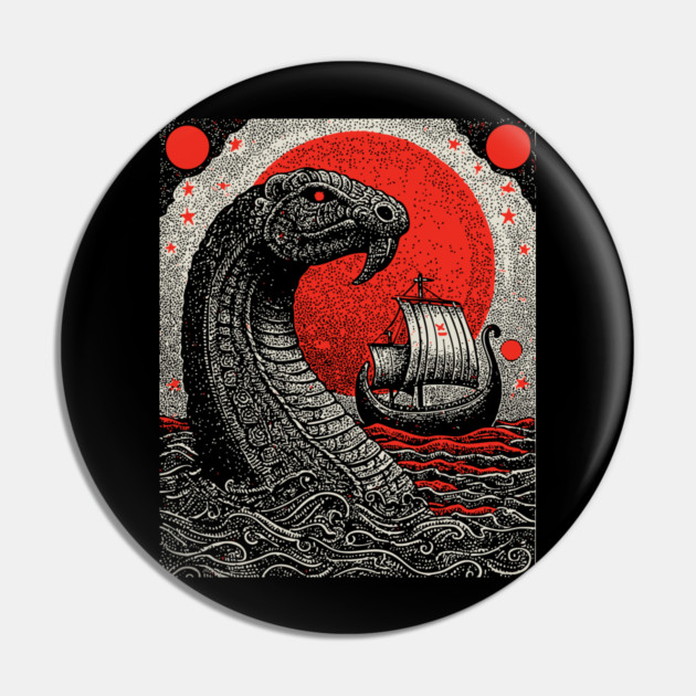 Norse Mythology - Jörmungandr the World Serpent Pin by TuncGK