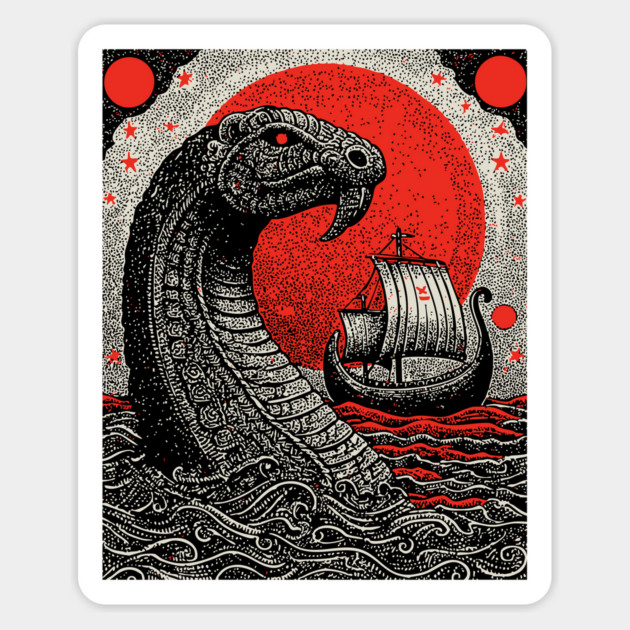 Norse Mythology - Jörmungandr the World Serpent Magnet by TuncGK