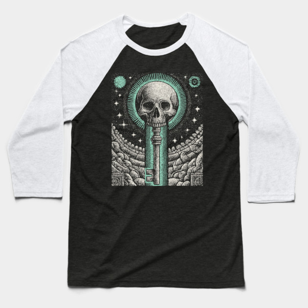 Occult Skull Key - The Key to the Underworld Baseball T-Shirt by TuncGK