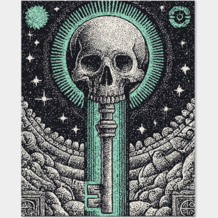 Occult Skull Key - The Key to the Underworld Posters and Art