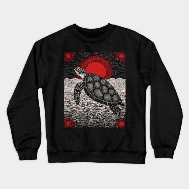 Cosmic Turtle - The World on its Shell Crewneck Sweatshirt by TuncGK