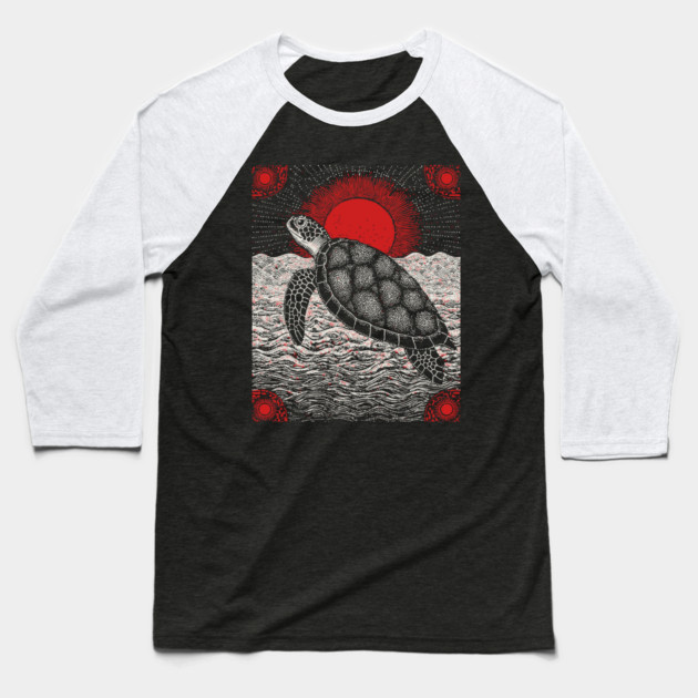 Cosmic Turtle - The World on its Shell Baseball T-Shirt by TuncGK