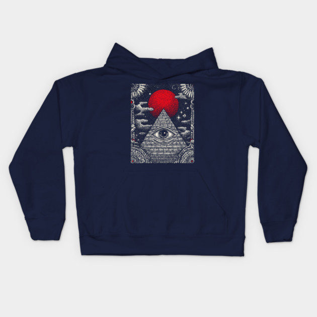 Occult Providence - The All-Seeing Eye Sigil Kids Hoodie by TuncGK