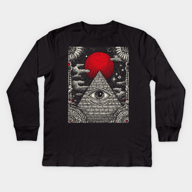 Occult Providence - The All-Seeing Eye Sigil Kids Long Sleeve T-Shirt by TuncGK