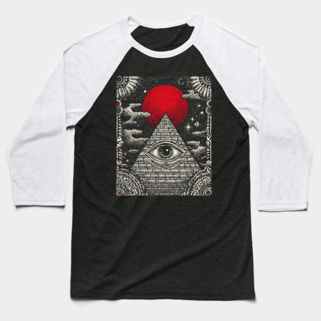 Occult Providence - The All-Seeing Eye Sigil Baseball T-Shirt by TuncGK