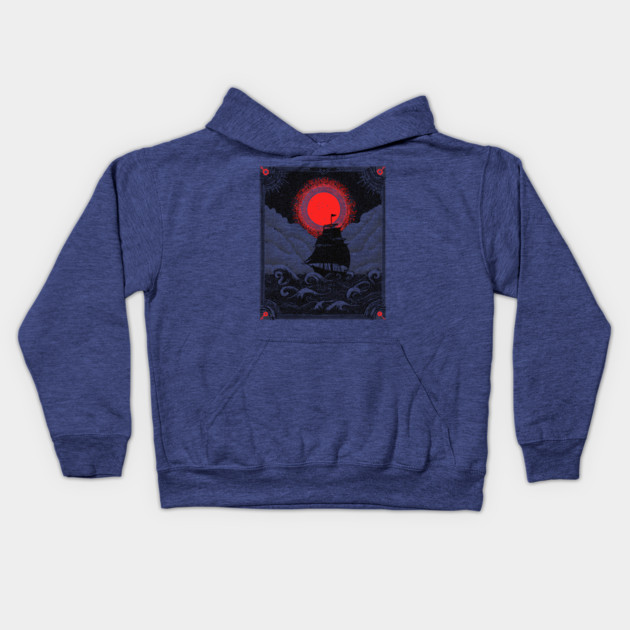 Gothic Galleon - A Voyage on the Nocturnal Sea Kids Hoodie by TuncGK