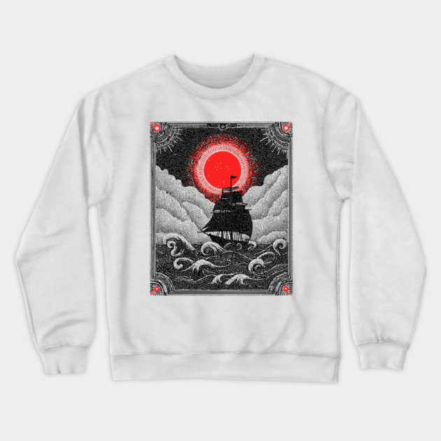 Gothic Galleon - A Voyage on the Nocturnal Sea Crewneck Sweatshirt by TuncGK