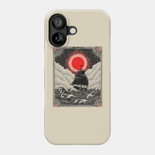 Gothic Galleon - A Voyage on the Nocturnal Sea Phone Case