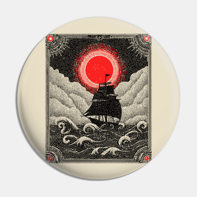 Gothic Galleon - A Voyage on the Nocturnal Sea Pin by TuncGK