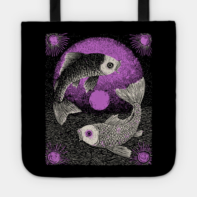 Celestial Koi - The Yin Yang of the Cosmos Tote by TuncGK