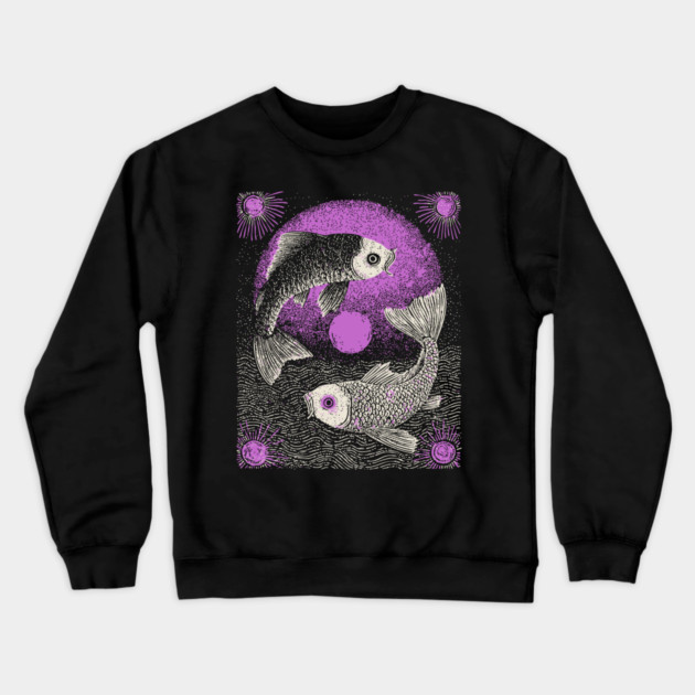 Celestial Koi - The Yin Yang of the Cosmos Crewneck Sweatshirt by TuncGK