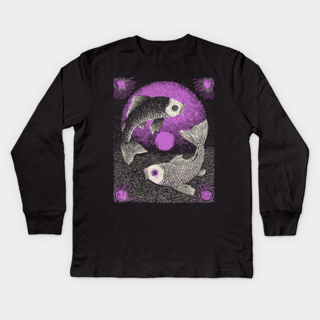 Celestial Koi - The Yin Yang of the Cosmos Kids Long Sleeve T-Shirt by TuncGK