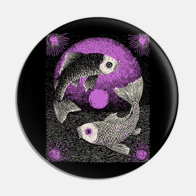 Celestial Koi - The Yin Yang of the Cosmos Pin by TuncGK
