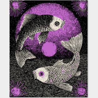 Celestial Koi - The Yin Yang of the Cosmos Posters and Art