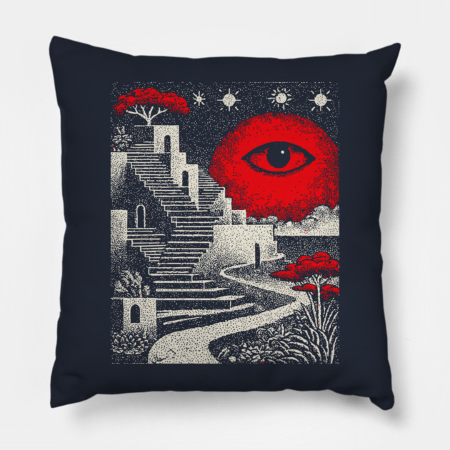 Surreal Oculus - The Impossible Path of the Mind Pillow by TuncGK