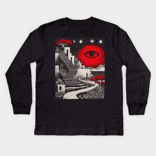 Surreal Oculus - The Impossible Path of the Mind Kids Long Sleeve T-Shirt by TuncGK