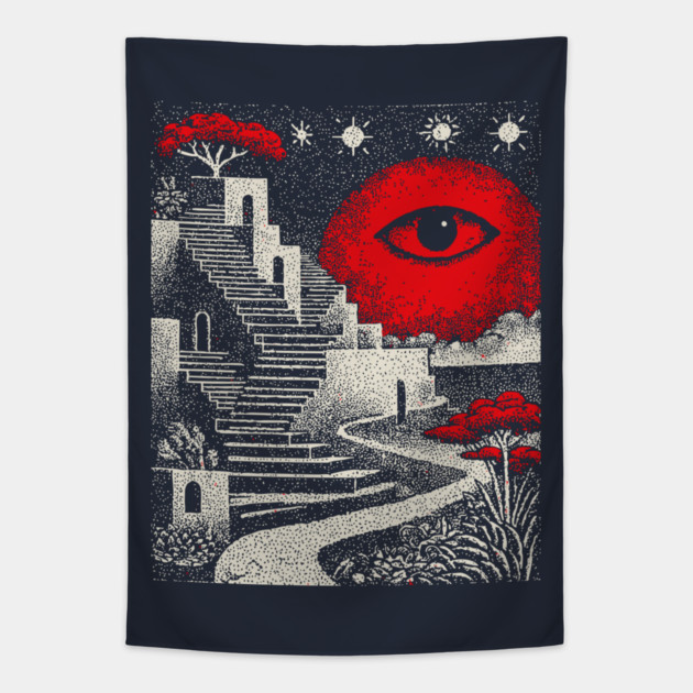 Surreal Oculus - The Impossible Path of the Mind Tapestry by TuncGK