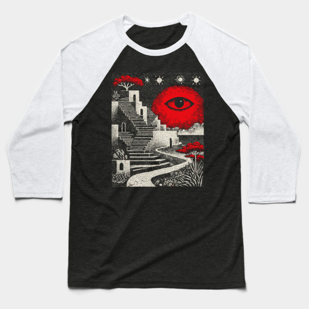 Surreal Oculus - The Impossible Path of the Mind Baseball T-Shirt by TuncGK