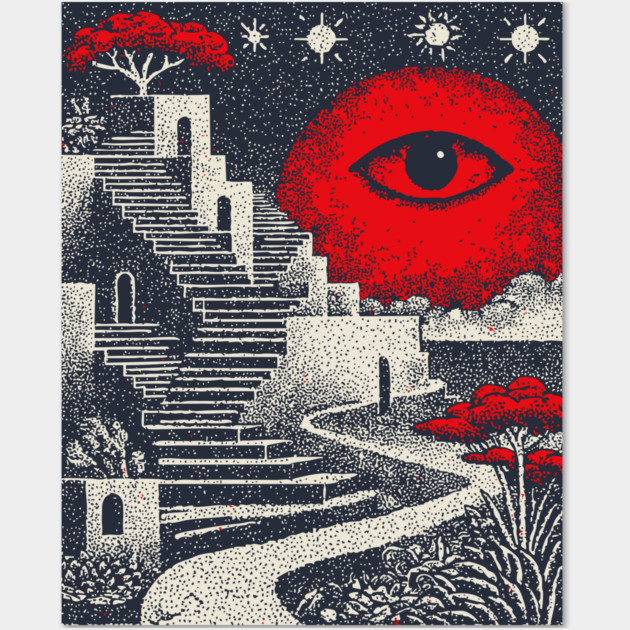 Surreal Oculus - The Impossible Path of the Mind Wall Art by TuncGK