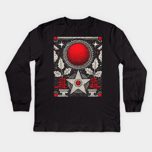 Wiccan Pentagram - The Sigil of Earth Magic Kids Long Sleeve T-Shirt by TuncGK