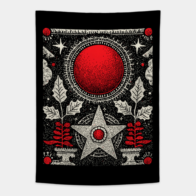 Wiccan Pentagram - The Sigil of Earth Magic Tapestry by TuncGK