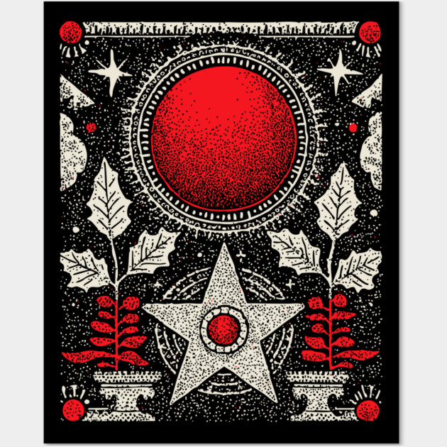 Wiccan Pentagram - The Sigil of Earth Magic Wall Art by TuncGK