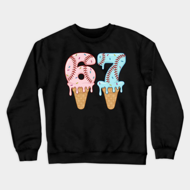Baseball Drip Ice Cream 67 Baseball Lifestyle 101 Crewneck Sweatshirt by ArtistTee ⭐⭐⭐⭐⭐