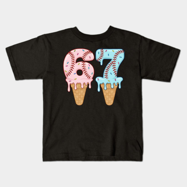 Baseball Drip Ice Cream 67 Baseball Lifestyle 101 Kids T-Shirt by ArtistTee ⭐⭐⭐⭐⭐