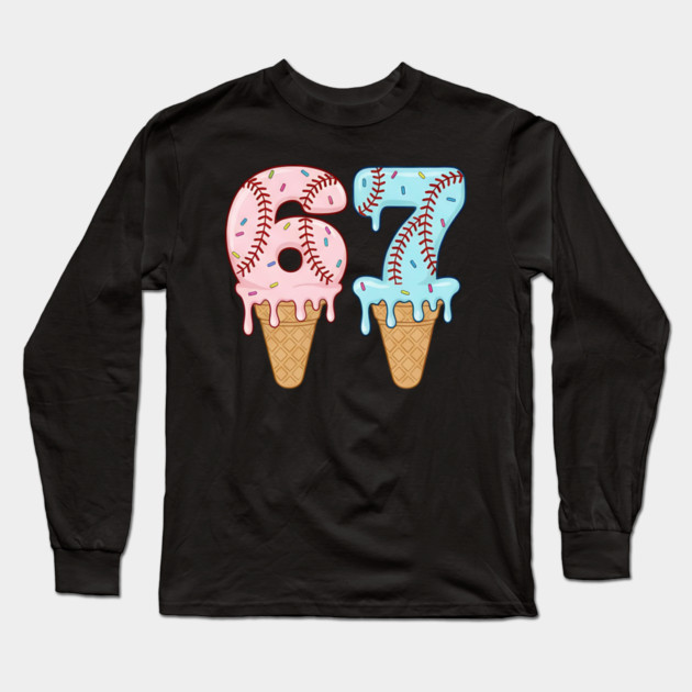 Baseball Drip Ice Cream 67 Baseball Lifestyle 101 Long Sleeve T-Shirt by ArtistTee ⭐⭐⭐⭐⭐