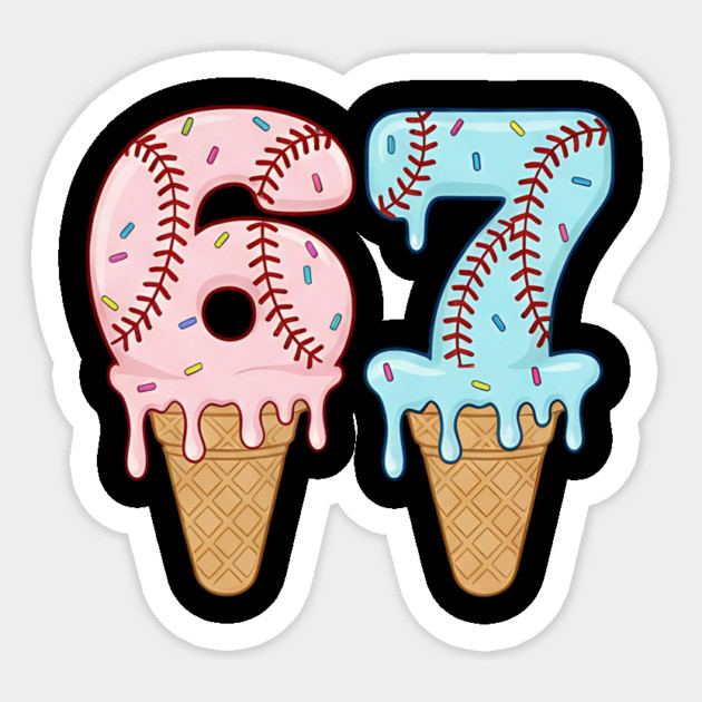 Baseball Drip Ice Cream 67 Baseball Lifestyle 101 Sticker by ArtistTee ⭐⭐⭐⭐⭐