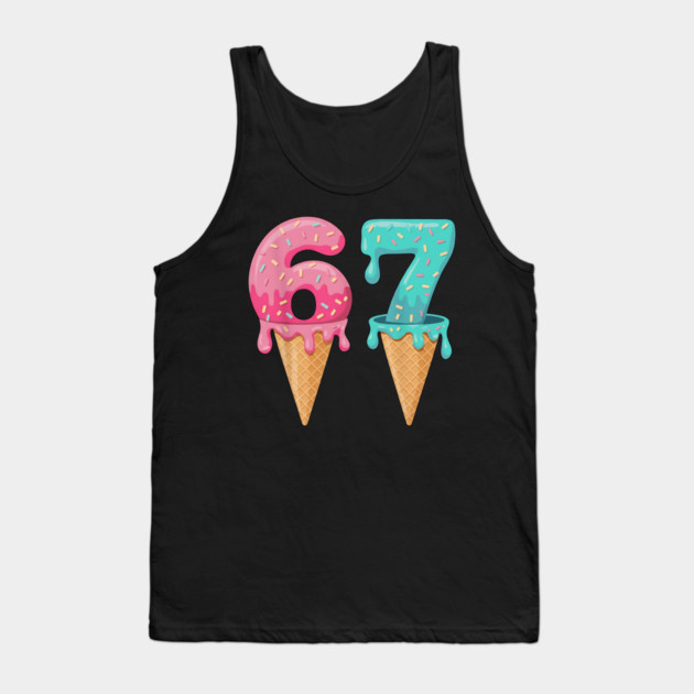 Baseball Drip Ice Cream 6-7 | Baseball Lifestyle 101 | Funny Summer Baseball Meme Design Tank Top by ArtistTee ⭐⭐⭐⭐⭐