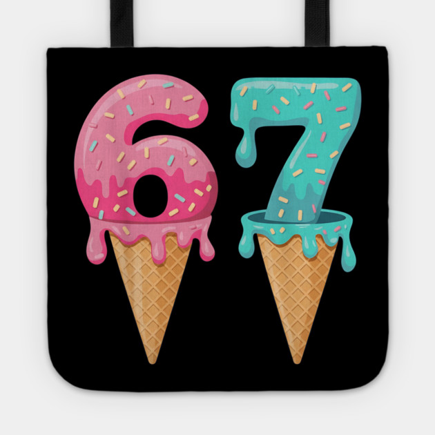 Baseball Drip Ice Cream 6-7 | Baseball Lifestyle 101 | Funny Summer Baseball Meme Design Tote by ArtistTee ⭐⭐⭐⭐⭐
