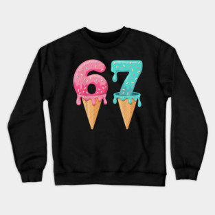 Baseball Drip Ice Cream 6-7 | Baseball Lifestyle 101 | Funny Summer Baseball Meme Design Crewneck Sweatshirt