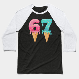 Baseball Drip Ice Cream 6-7 | Baseball Lifestyle 101 | Funny Summer Baseball Meme Design Baseball T-Shirt