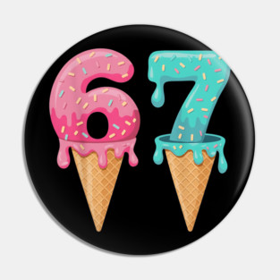 Baseball Drip Ice Cream 6-7 | Baseball Lifestyle 101 | Funny Summer Baseball Meme Design Pin