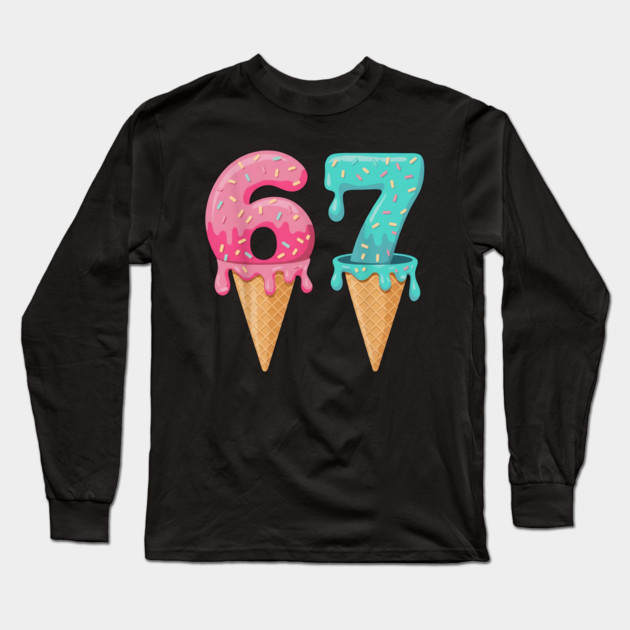 Baseball Drip Ice Cream 6-7 | Baseball Lifestyle 101 | Funny Summer Baseball Meme Design Long Sleeve T-Shirt by ArtistTee ⭐⭐⭐⭐⭐