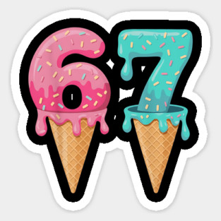 Baseball Drip Ice Cream 6-7 | Baseball Lifestyle 101 | Funny Summer Baseball Meme Design Sticker