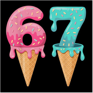 Baseball Drip Ice Cream 6-7 | Baseball Lifestyle 101 | Funny Summer Baseball Meme Design Posters and Art