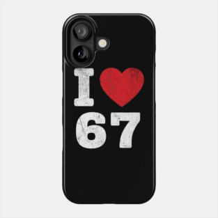 I Love 67 Funny Meme  6 7 Costume Six Seven Kids Youth Boys Gift Phone Case