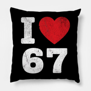 I Love 67 Funny Meme  6 7 Costume Six Seven Kids Youth Boys Gift Pillow